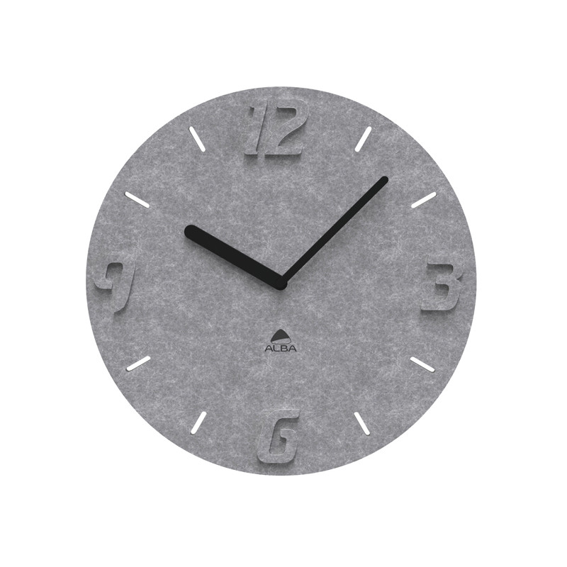 Orologio da parete PET effetto 3D Ø55cm grigio Alba